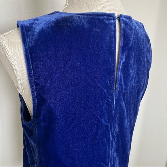 J. Crew Velvety Blue Sleevless Top Size 4 - Picture 4 of 7